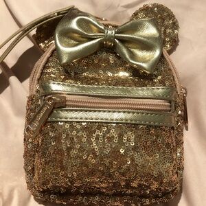 rose gold Loungefly mini mini backpack/wristlet